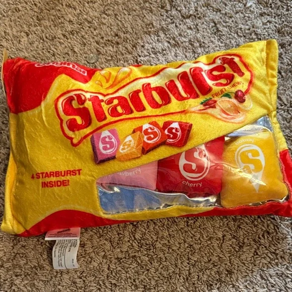 Starburst Accent Pillow - Red and Yellow - Picture 3 of 4